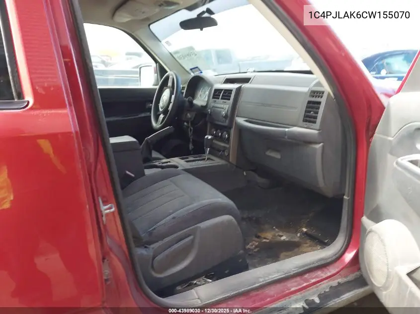 1C4PJLAK6CW155070 2012 Jeep Liberty Sport