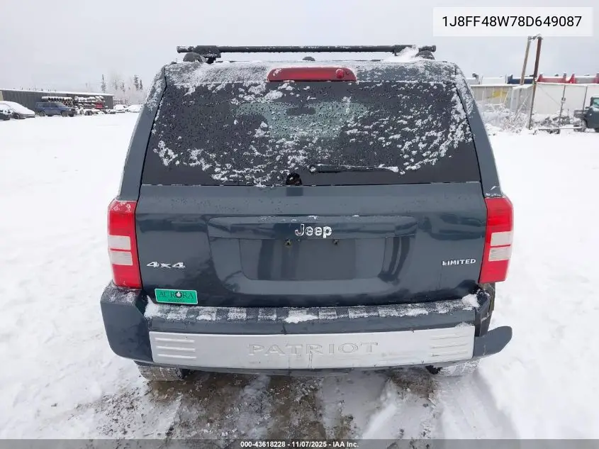 1J8FF48W78D649087 2008 Jeep Patriot Limited