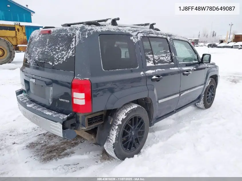 1J8FF48W78D649087 2008 Jeep Patriot Limited