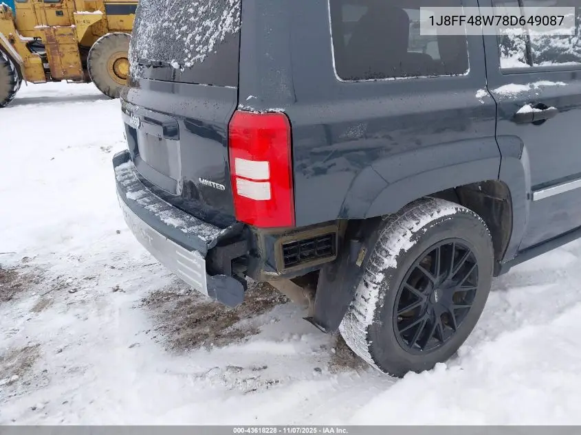 1J8FF48W78D649087 2008 Jeep Patriot Limited