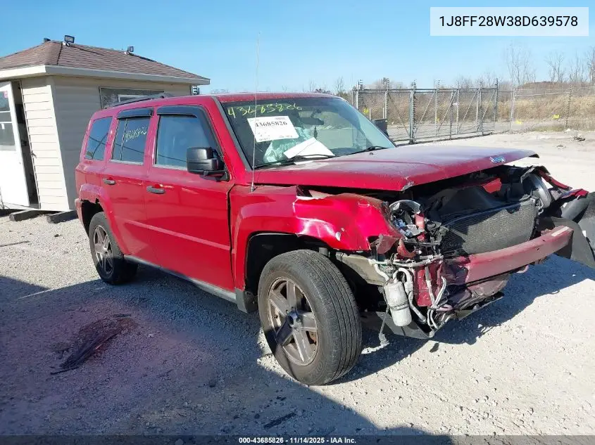 1J8FF28W38D639578 2008 Jeep Patriot Sport