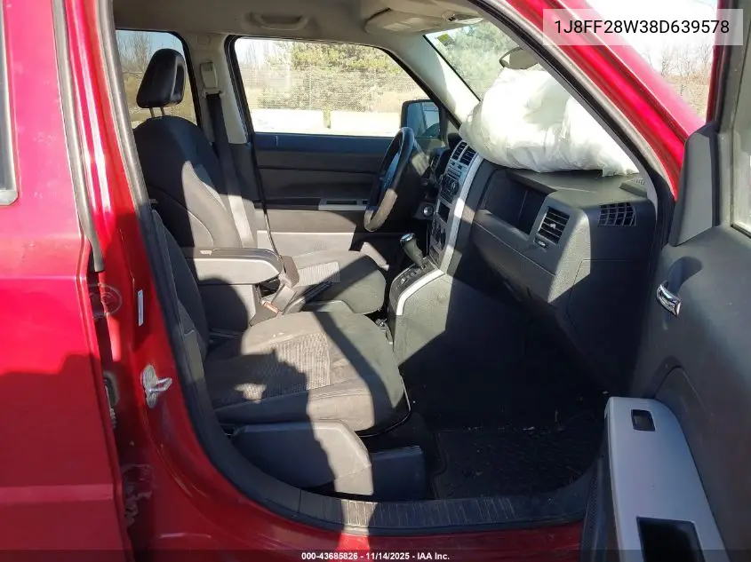 1J8FF28W38D639578 2008 Jeep Patriot Sport