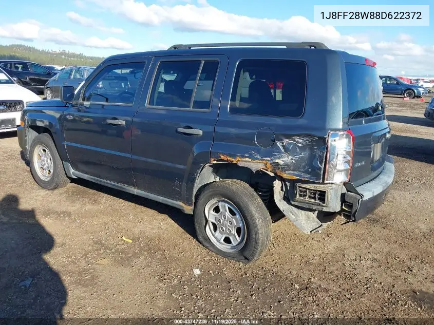 1J8FF28W88D622372 2008 Jeep Patriot Sport/North