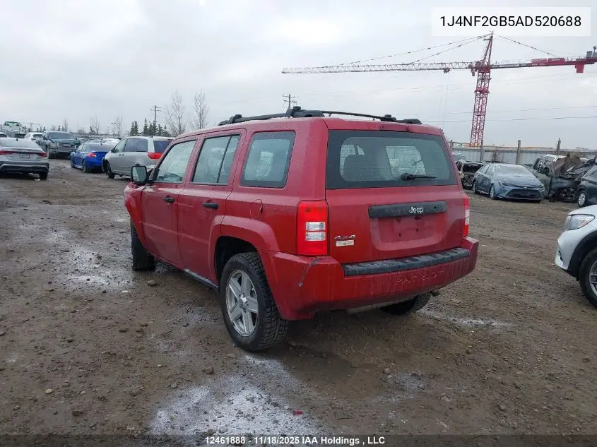 1J4NF2GB5AD520688 2010 Jeep Patriot Sport