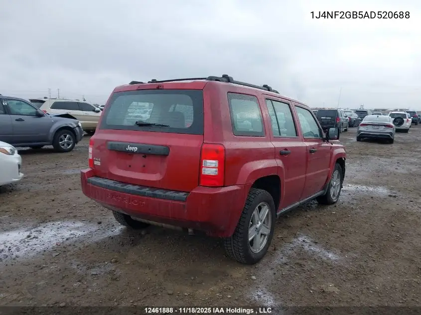 1J4NF2GB5AD520688 2010 Jeep Patriot Sport