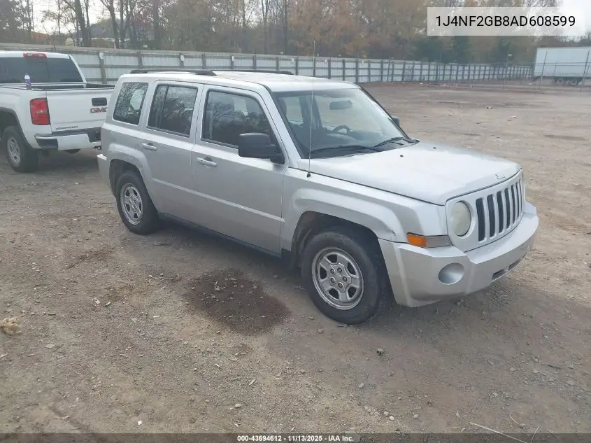 1J4NF2GB8AD608599 2010 Jeep Patriot Sport