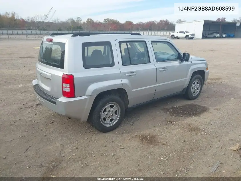 1J4NF2GB8AD608599 2010 Jeep Patriot Sport