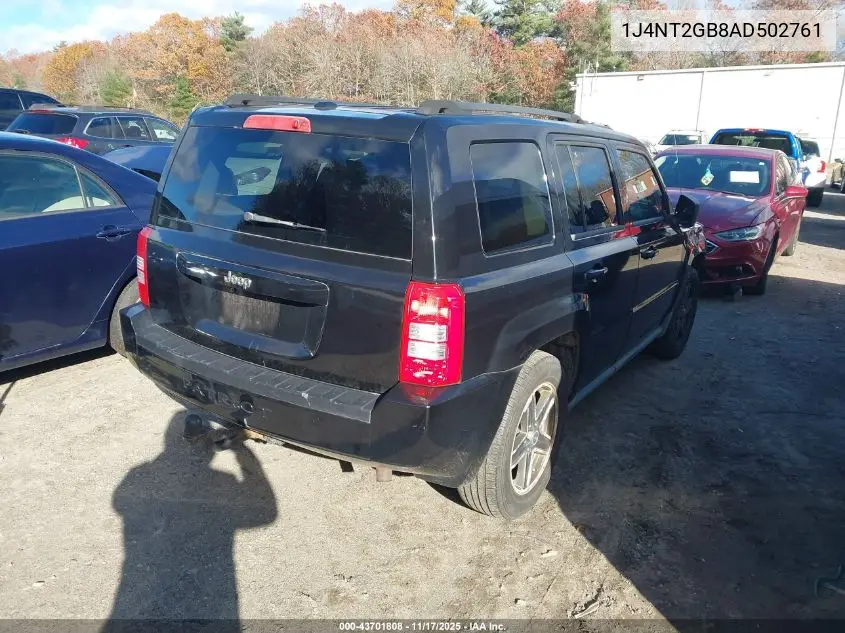 1J4NT2GB8AD502761 2010 Jeep Patriot Sport
