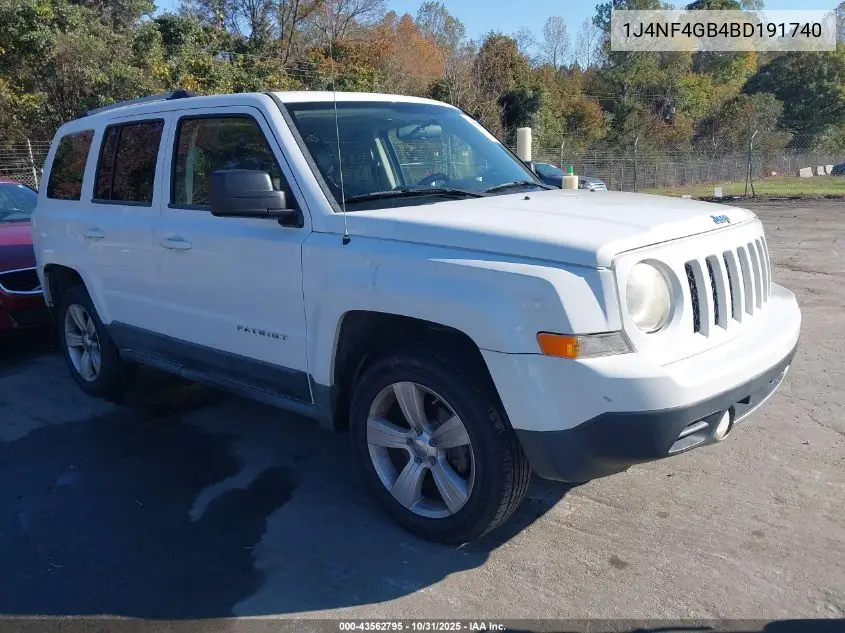 1J4NF4GB4BD191740 2011 Jeep Patriot Latitude X