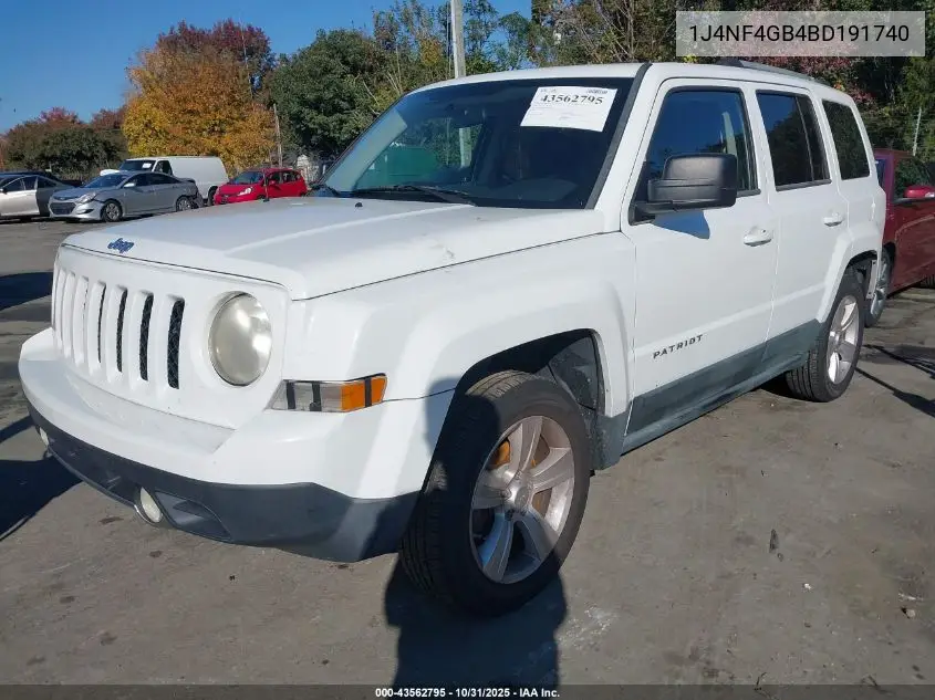 1J4NF4GB4BD191740 2011 Jeep Patriot Latitude X