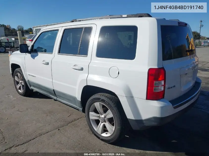 1J4NF4GB4BD191740 2011 Jeep Patriot Latitude X