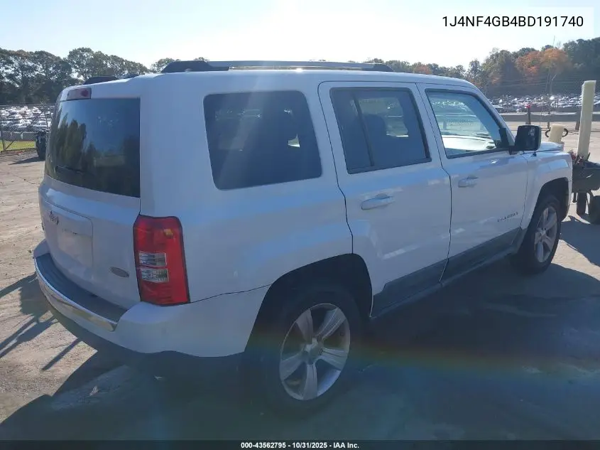 1J4NF4GB4BD191740 2011 Jeep Patriot Latitude X