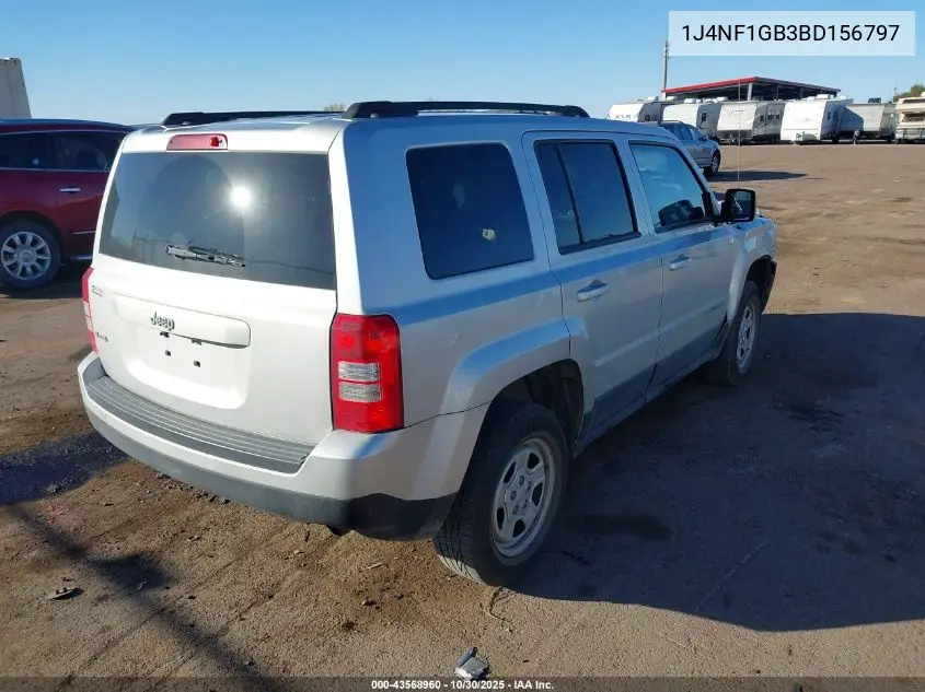 1J4NF1GB3BD156797 2011 Jeep Patriot Sport
