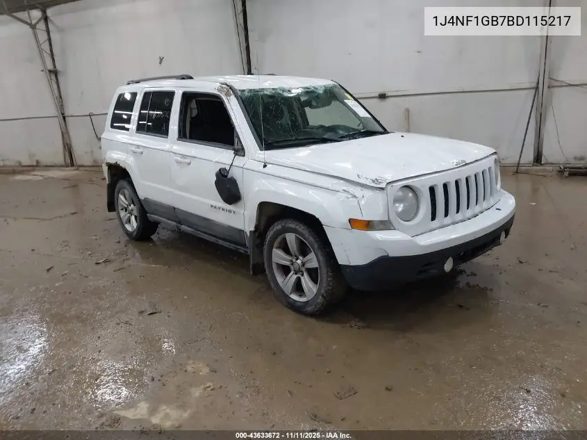 1J4NF1GB7BD115217 2011 Jeep Patriot Sport