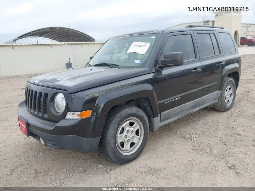 1J4NT1GAXBD119715 2011 Jeep Patriot Sport