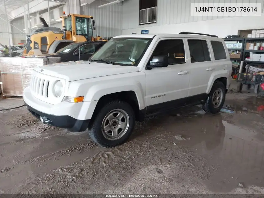 1J4NT1GB1BD178614 2011 Jeep Patriot Sport
