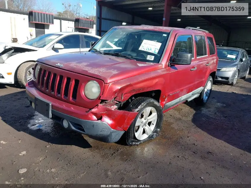 1J4NT1GB7BD175359 2011 Jeep Patriot Sport