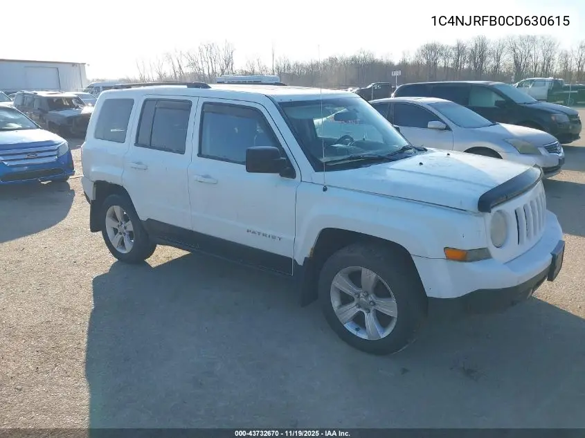 1C4NJRFB0CD630615 2012 Jeep Patriot Latitude