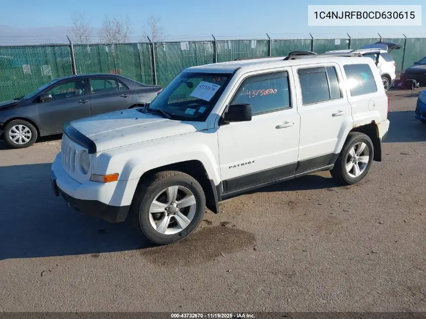 1C4NJRFB0CD630615 2012 Jeep Patriot Latitude