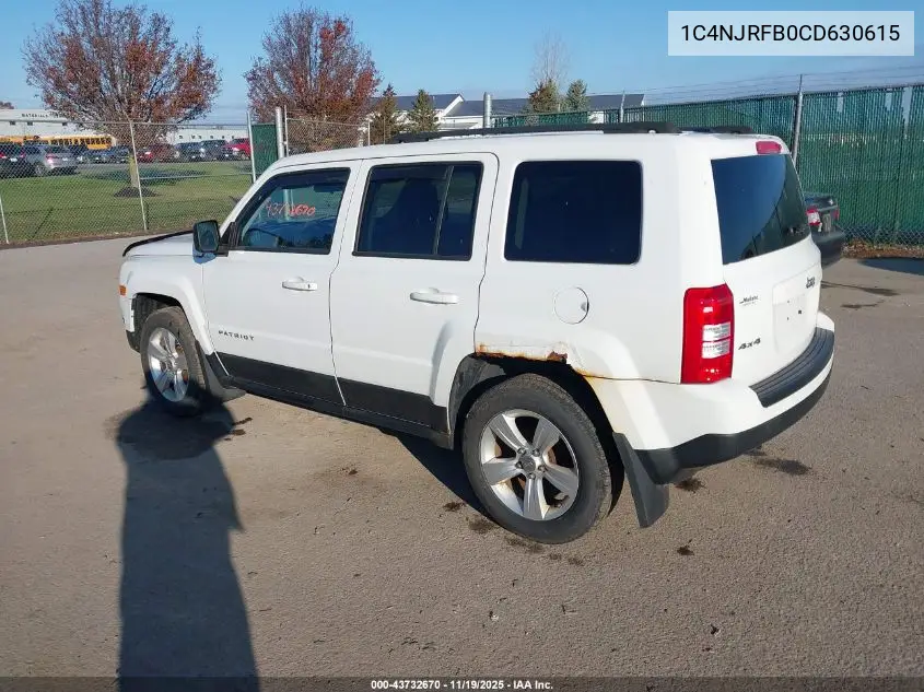 1C4NJRFB0CD630615 2012 Jeep Patriot Latitude