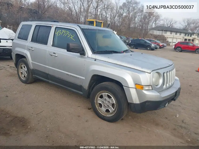 1C4NJPBA3CD500037 2012 Jeep Patriot Sport