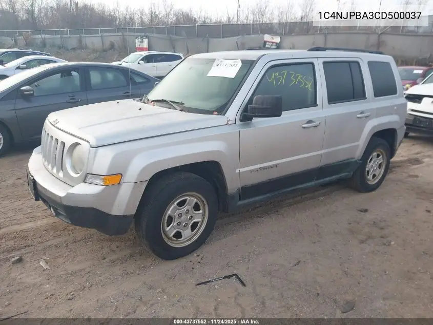 1C4NJPBA3CD500037 2012 Jeep Patriot Sport