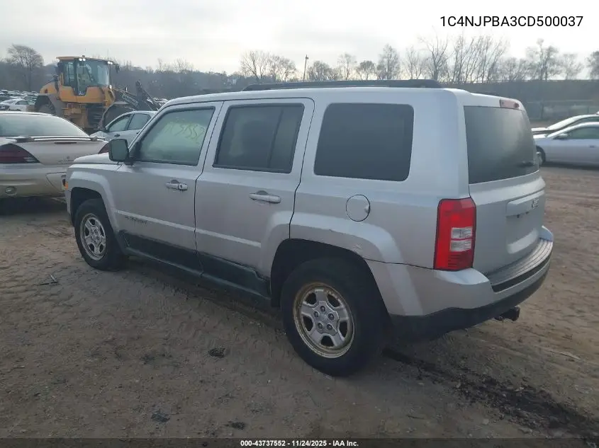 1C4NJPBA3CD500037 2012 Jeep Patriot Sport