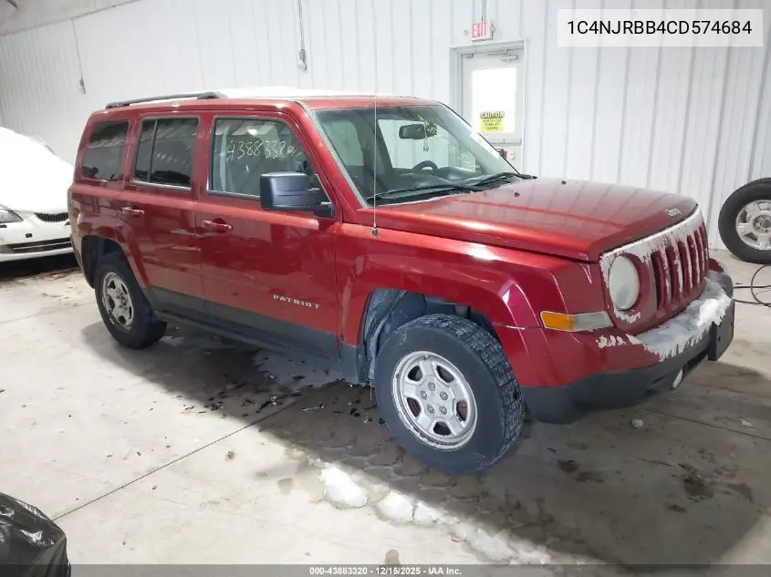 1C4NJRBB4CD574684 2012 Jeep Patriot Sport