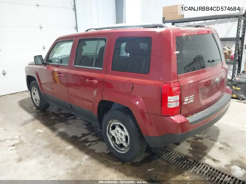 1C4NJRBB4CD574684 2012 Jeep Patriot Sport