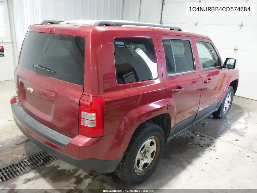 1C4NJRBB4CD574684 2012 Jeep Patriot Sport