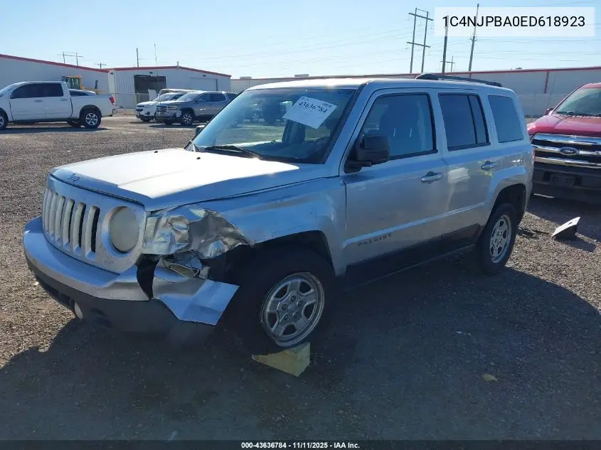 1C4NJPBA0ED618923 2014 Jeep Patriot Sport
