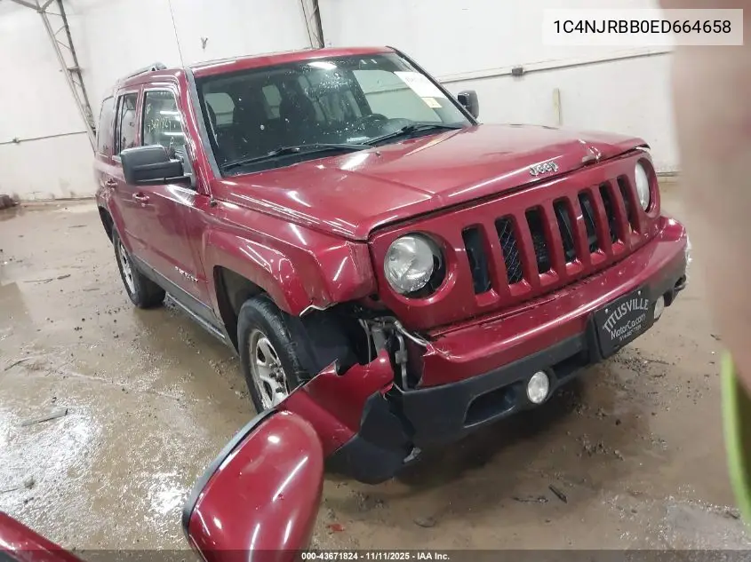 1C4NJRBB0ED664658 2014 Jeep Patriot Sport