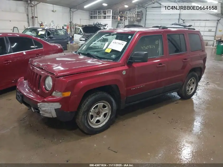 1C4NJRBB0ED664658 2014 Jeep Patriot Sport