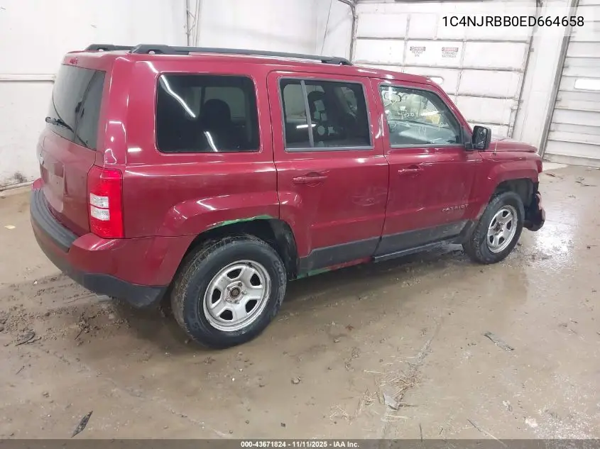 1C4NJRBB0ED664658 2014 Jeep Patriot Sport