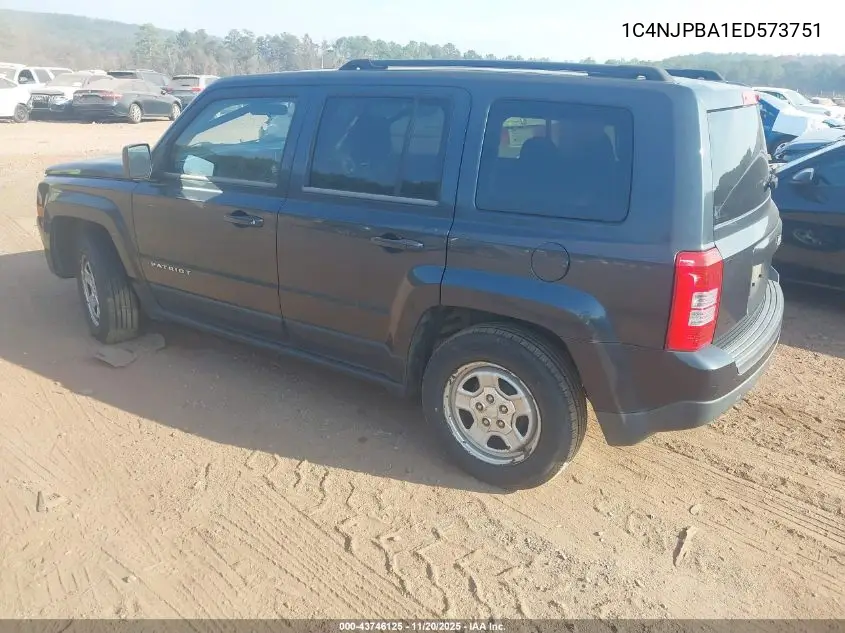 1C4NJPBA1ED573751 2014 Jeep Patriot Sport