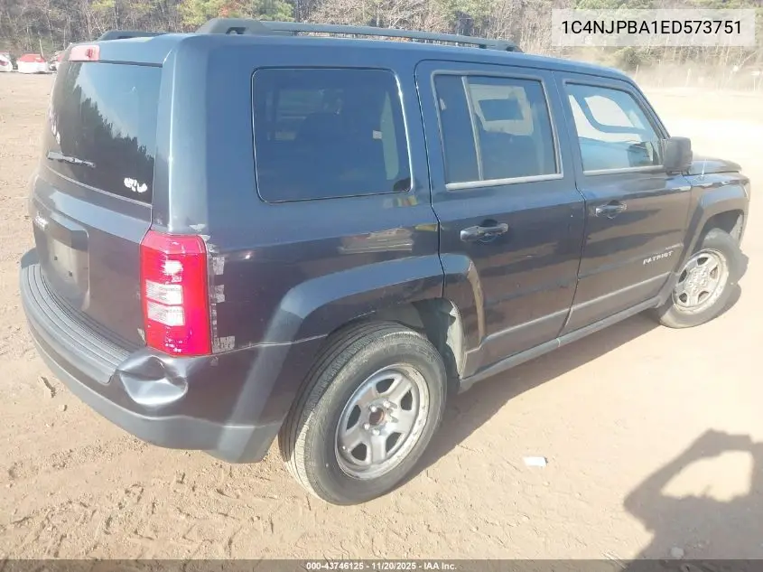 1C4NJPBA1ED573751 2014 Jeep Patriot Sport