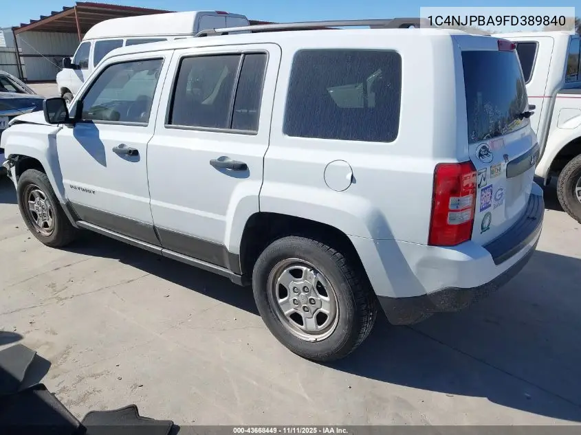 1C4NJPBA9FD389840 2015 Jeep Patriot Sport