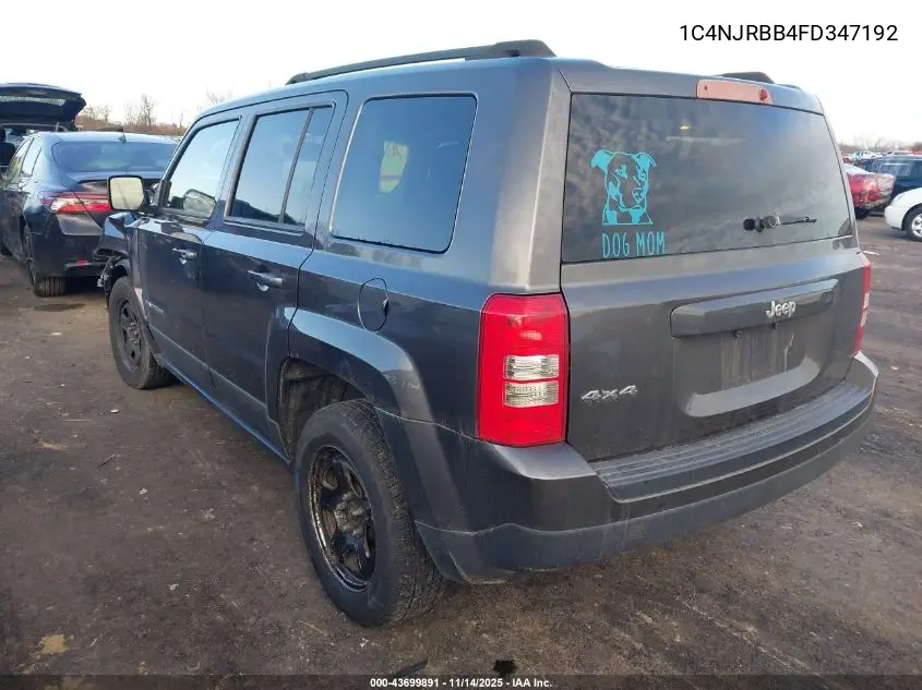 1C4NJRBB4FD347192 2015 Jeep Patriot Sport
