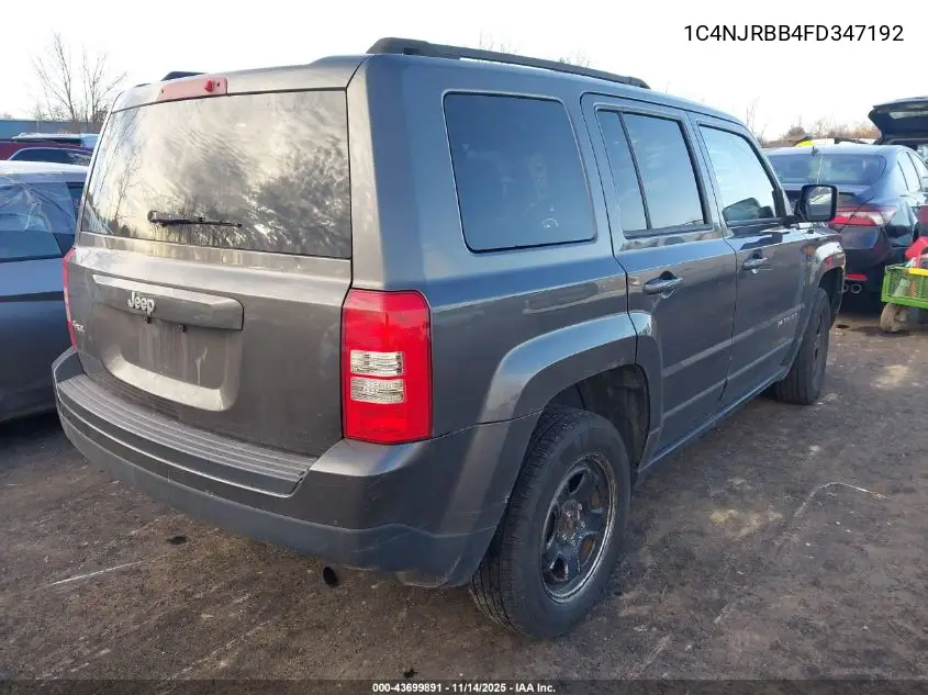 1C4NJRBB4FD347192 2015 Jeep Patriot Sport