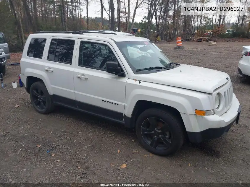 1C4NJPBA2FD296027 2015 Jeep Patriot Altitude Edition