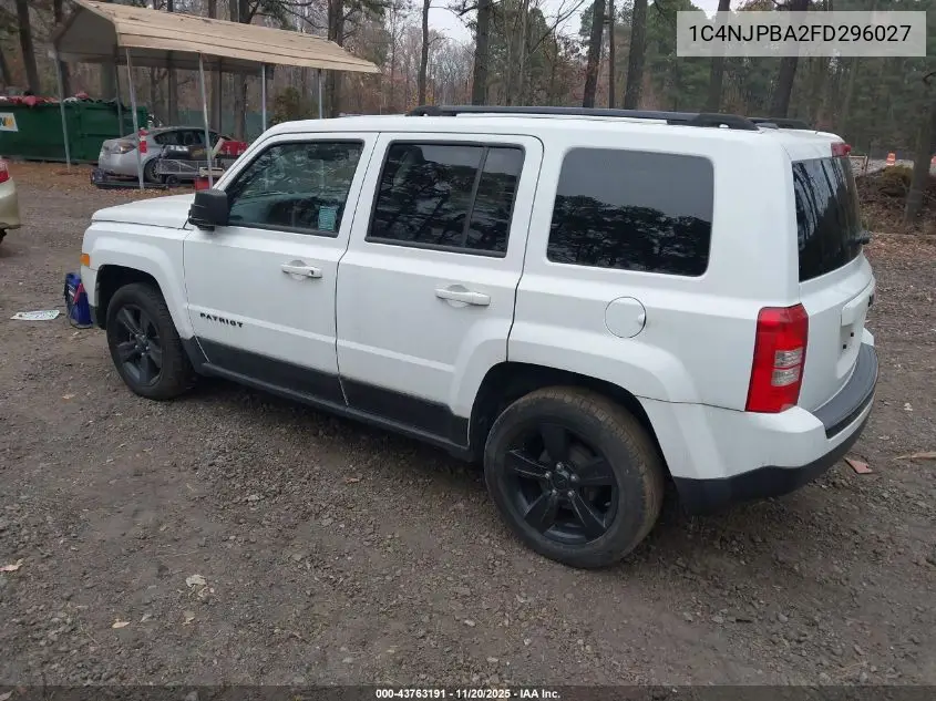 1C4NJPBA2FD296027 2015 Jeep Patriot Altitude Edition