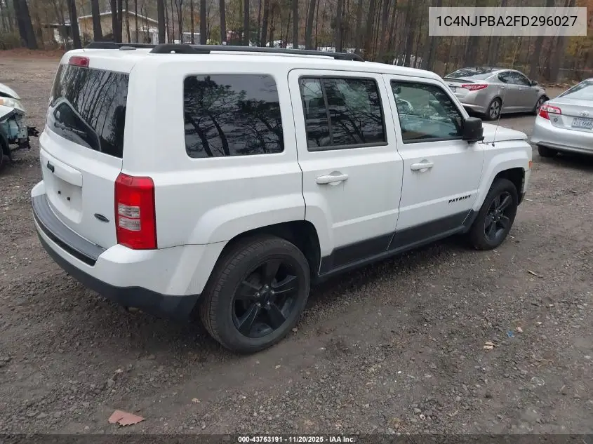 1C4NJPBA2FD296027 2015 Jeep Patriot Altitude Edition