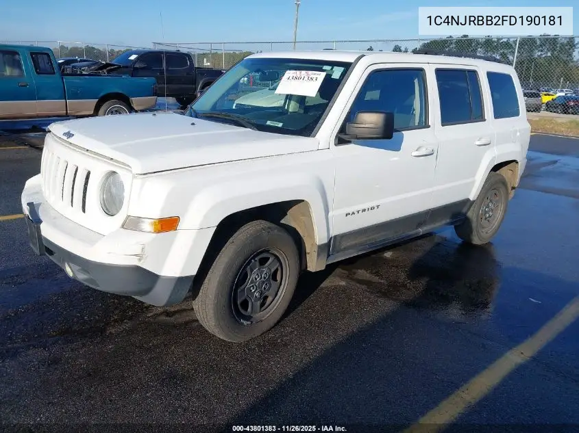 1C4NJRBB2FD190181 2015 Jeep Patriot Sport