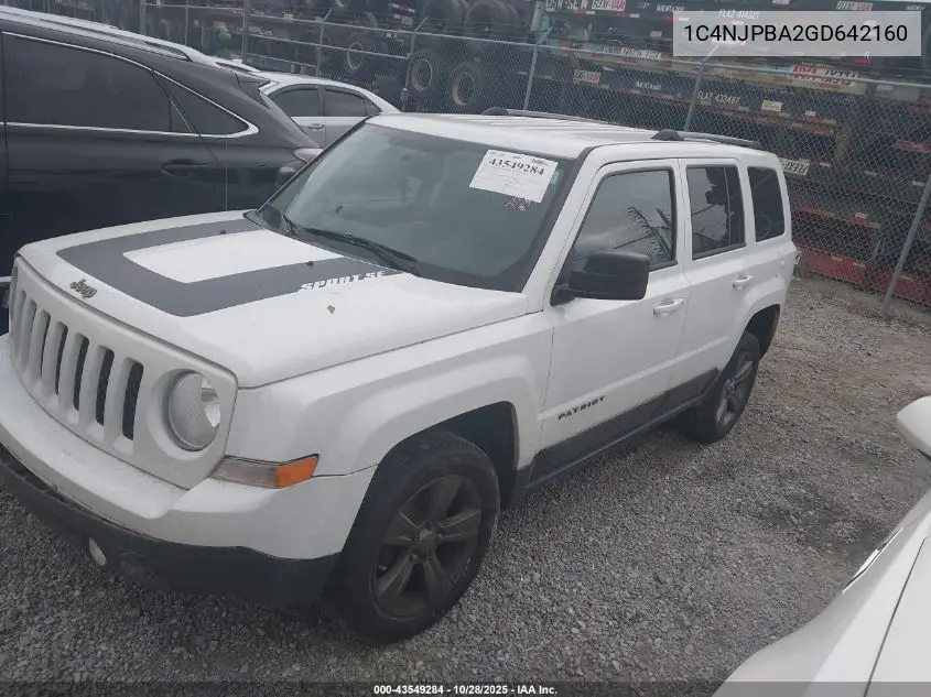 1C4NJPBA2GD642160 2016 Jeep Patriot Sport Se