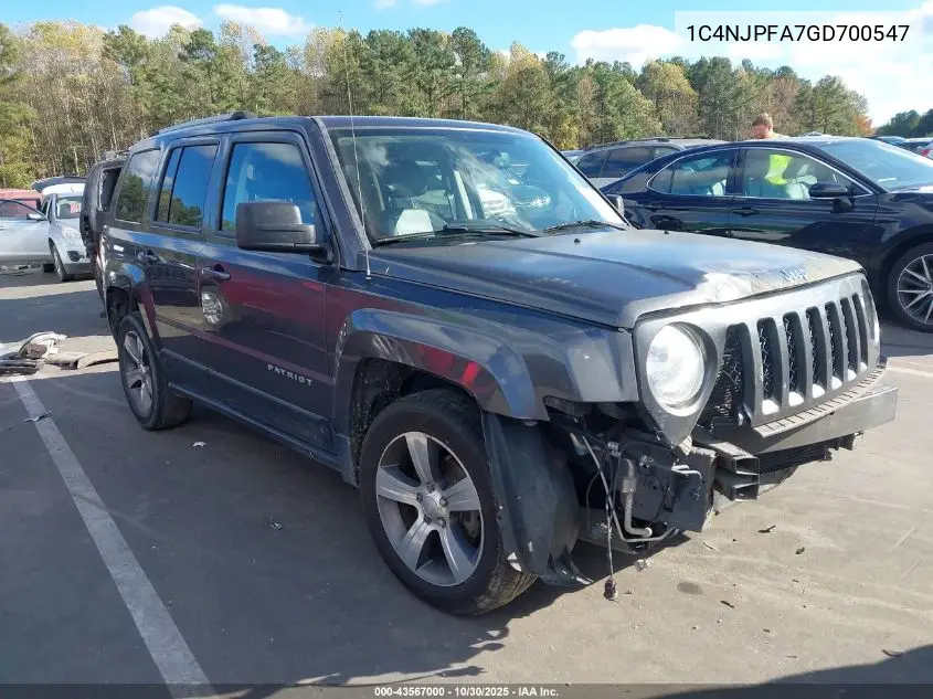 1C4NJPFA7GD700547 2016 Jeep Patriot High Altitude Edition