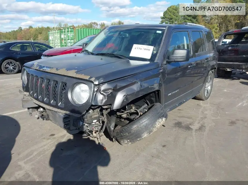 1C4NJPFA7GD700547 2016 Jeep Patriot High Altitude Edition