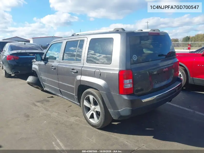 1C4NJPFA7GD700547 2016 Jeep Patriot High Altitude Edition