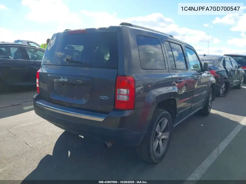 1C4NJPFA7GD700547 2016 Jeep Patriot High Altitude Edition