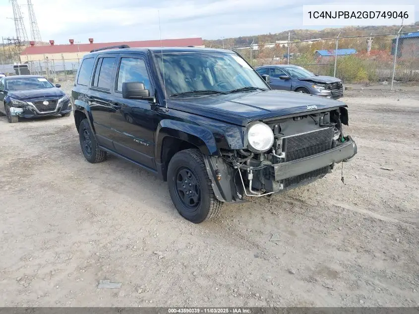 1C4NJPBA2GD749046 2016 Jeep Patriot Sport
