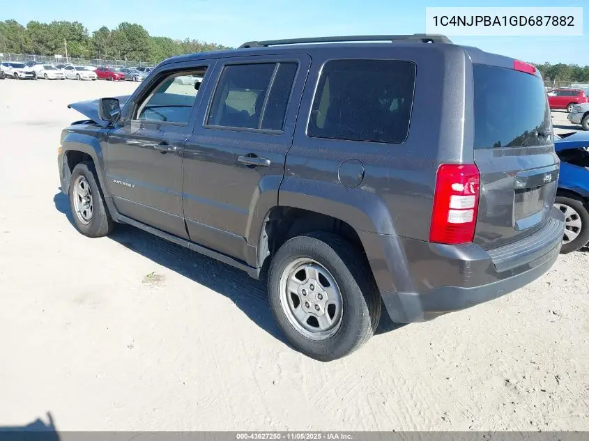 1C4NJPBA1GD687882 2016 Jeep Patriot Sport